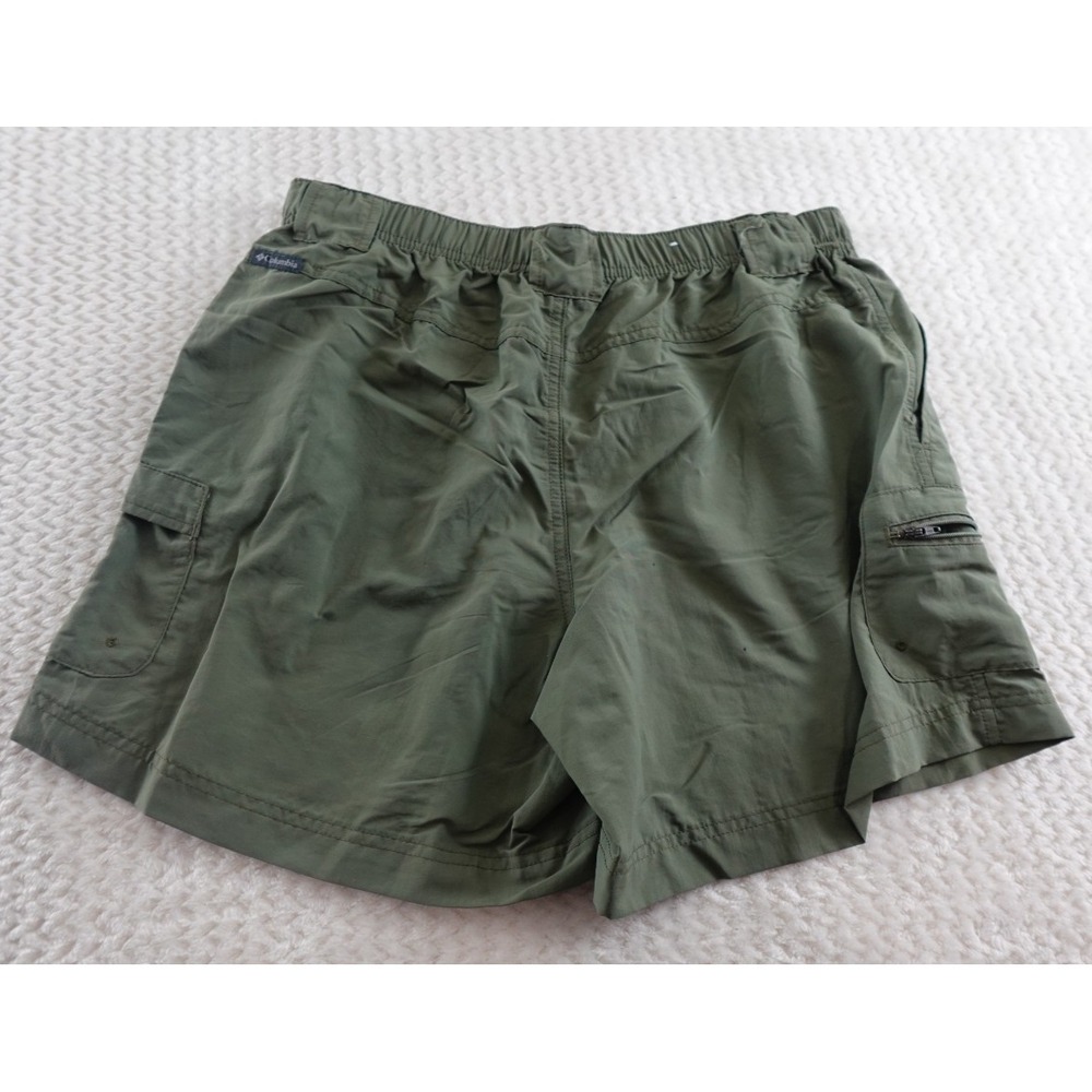 Columbia Womens Shorts M Green Outdoor Hiking Cargo Snap - Picture 2 of 8